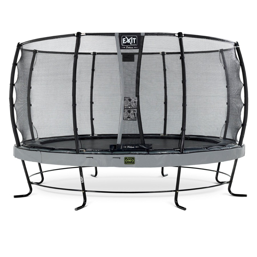 Trampolines EXIT Toys Ronde Trampolines | Exit Elegant Premium Trampoline O427Cm Met Deluxe Veiligheidsnet - Grijs