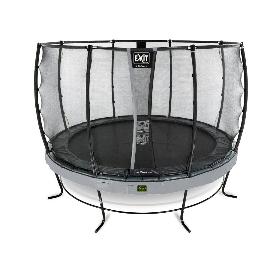 Trampolines EXIT Toys Ronde Trampolines | Exit Elegant Premium Trampoline O427Cm Met Deluxe Veiligheidsnet - Grijs