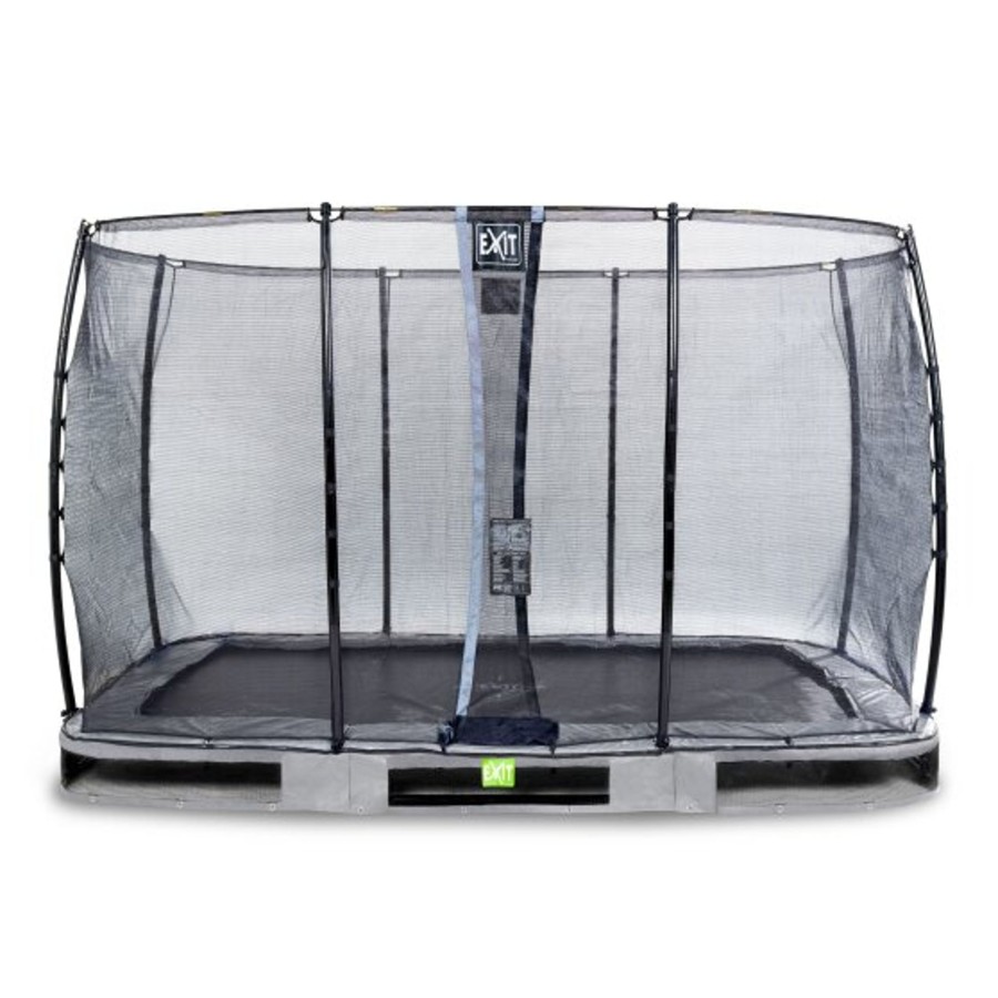 Trampolines EXIT Toys Rechthoekige Trampolines | Exit Elegant Inground Trampoline 244X427Cm Met Economy Veiligheidsnet - Grijs