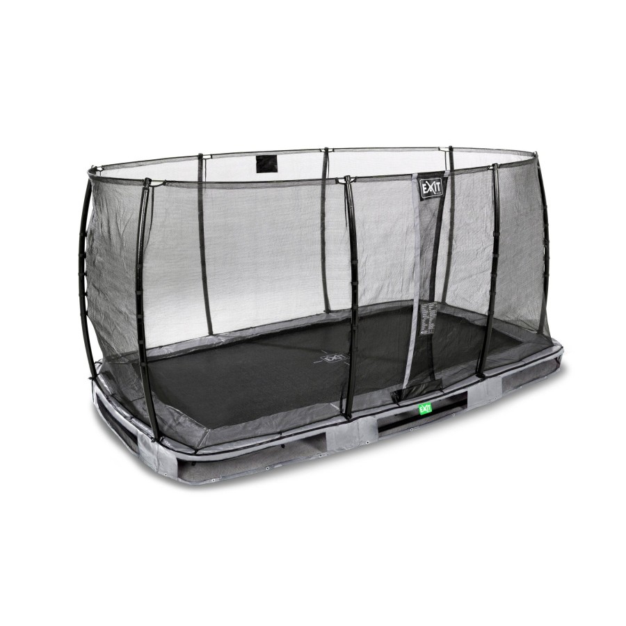 Trampolines EXIT Toys Rechthoekige Trampolines | Exit Elegant Inground Trampoline 244X427Cm Met Economy Veiligheidsnet - Grijs