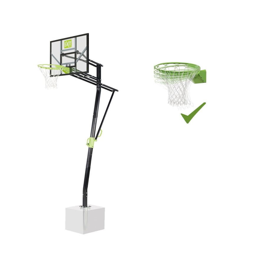 Sport EXIT Toys Basketbalpalen En -Borden | Exit Galaxy Basketbalbord Voor Grondmontage Met Dunkring - Groen/Zwart