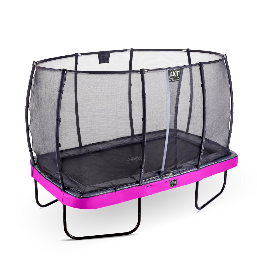 Trampolines EXIT Toys Rechthoekige Trampolines | Exit Elegant Premium Trampoline 244X427Cm Met Deluxe Veiligheidsnet - Paars