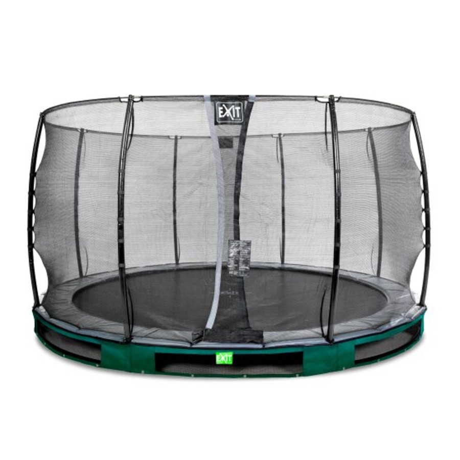 Trampolines EXIT Toys Ronde Trampolines | Exit Elegant Inground Trampoline O366Cm Met Economy Veiligheidsnet - Groen