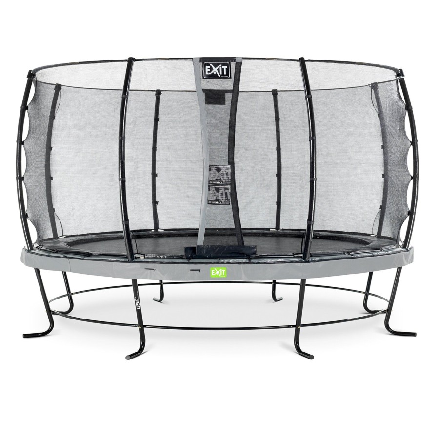 Trampolines EXIT Toys Ronde Trampolines | Exit Elegant Trampoline O427Cm Met Economy Veiligheidsnet - Grijs