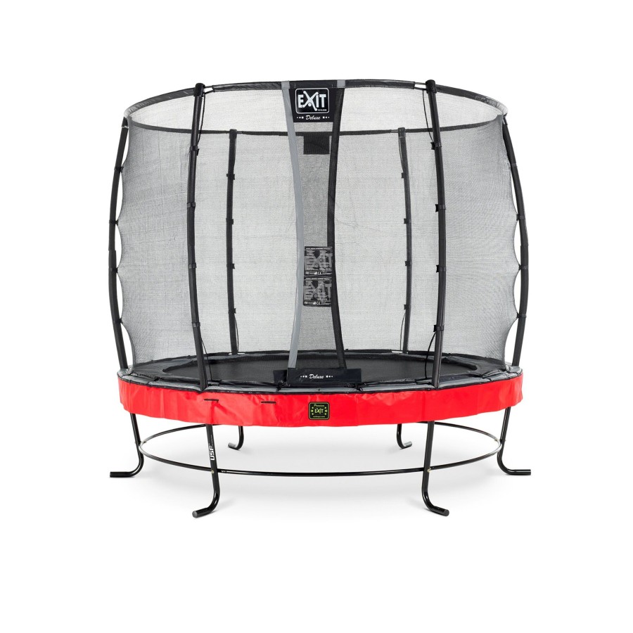 Trampolines EXIT Toys Ronde Trampolines | Exit Elegant Premium Trampoline O253Cm Met Deluxe Veiligheidsnet - Rood