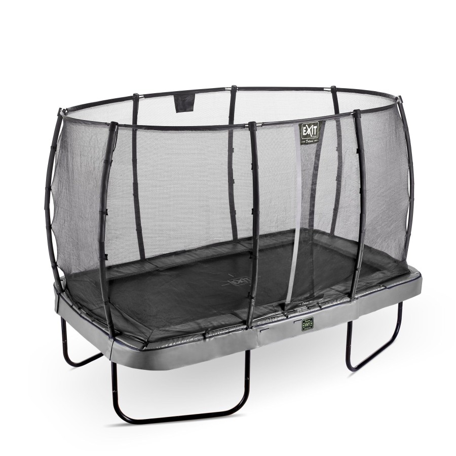 Trampolines EXIT Toys Rechthoekige Trampolines | Exit Elegant Premium Trampoline 244X427Cm Met Deluxe Veiligheidsnet - Grijs