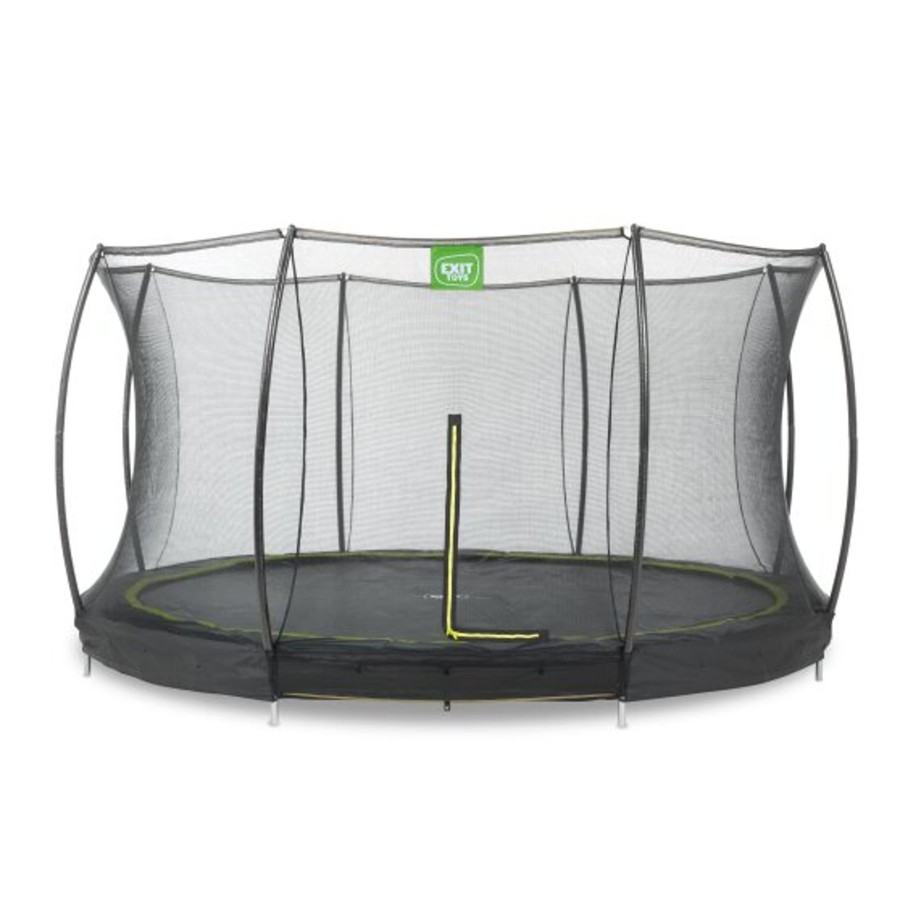 Trampolines EXIT Toys Ronde Trampolines | Exit Silhouette Inground Trampoline O366Cm Met Veiligheidsnet - Zwart