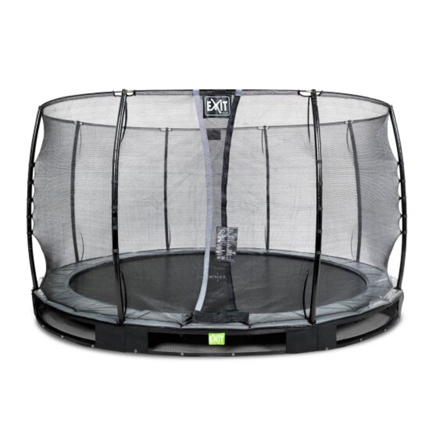 Trampolines EXIT Toys Ronde Trampolines | Exit Elegant Inground Trampoline O366Cm Met Economy Veiligheidsnet - Zwart