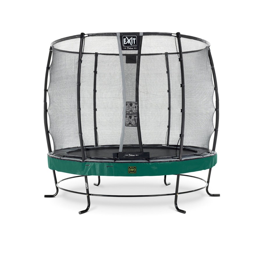 Trampolines EXIT Toys Ronde Trampolines | Exit Elegant Premium Trampoline O253Cm Met Deluxe Veiligheidsnet - Groen