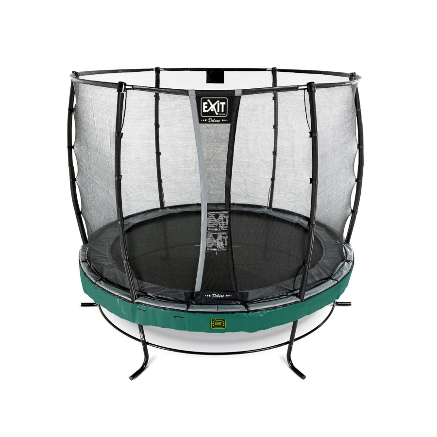 Trampolines EXIT Toys Ronde Trampolines | Exit Elegant Premium Trampoline O253Cm Met Deluxe Veiligheidsnet - Groen