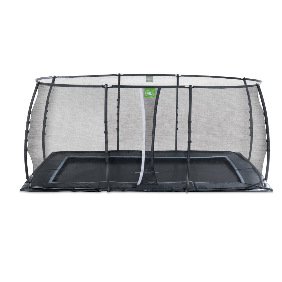 Trampolines EXIT Toys Rechthoekige Trampolines | Exit Dynamic Groundlevel Trampoline 305X519Cm Met Veiligheidsnet - Zwart