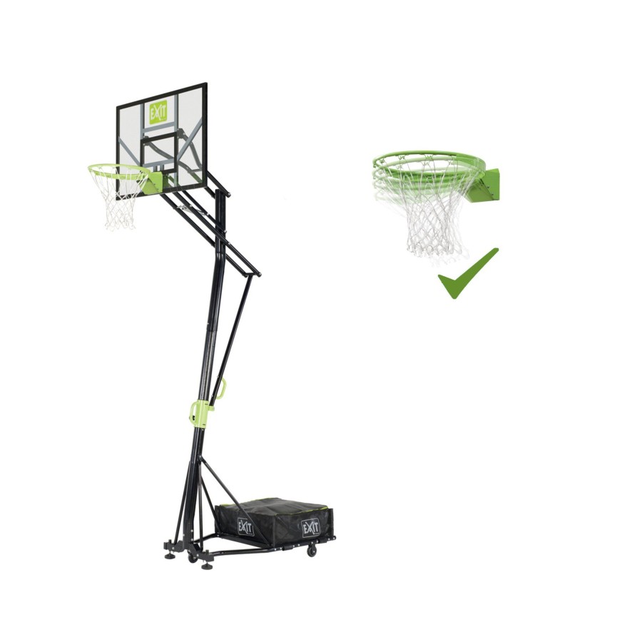 Sport EXIT Toys Basketbalpalen En -Borden | Exit Galaxy Verplaatsbaar Basketbalbord Op Wielen Met Dunkring - Groen/Zwart