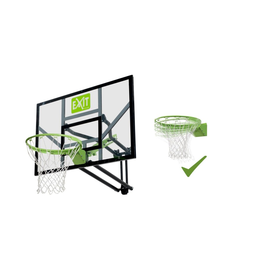 Sport EXIT Toys Basketbalpalen En -Borden | Exit Galaxy Basketbalbord Voor Muurmontage Met Dunkring - Groen/Zwart