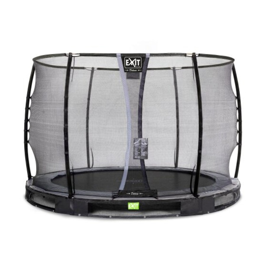 Trampolines EXIT Toys Ronde Trampolines | Exit Elegant Premium Inground Trampoline O305Cm Met Deluxe Veiligheidsnet - Zwart