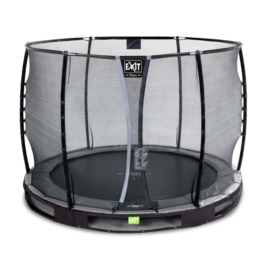 Trampolines EXIT Toys Ronde Trampolines | Exit Elegant Premium Inground Trampoline O305Cm Met Deluxe Veiligheidsnet - Zwart