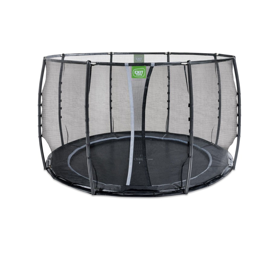 Trampolines EXIT Toys Ronde Trampolines | Exit Dynamic Groundlevel Trampoline O305Cm Met Veiligheidsnet - Zwart