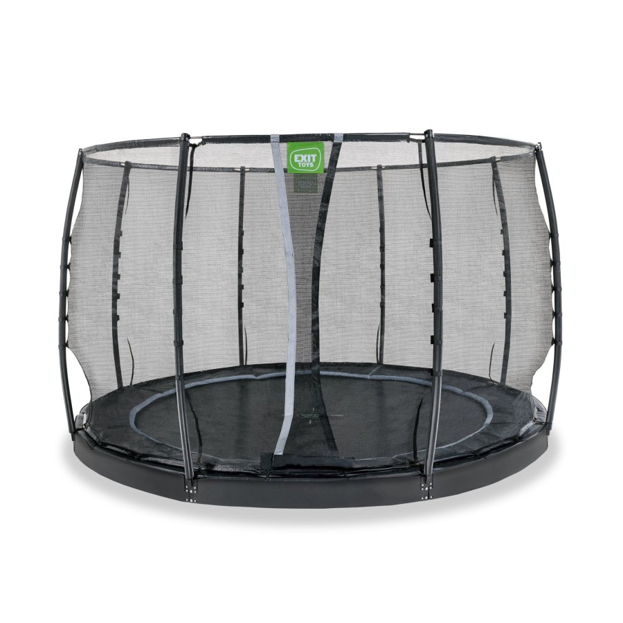 Trampolines EXIT Toys Ronde Trampolines | Exit Dynamic Groundlevel Trampoline O305Cm Met Veiligheidsnet - Zwart