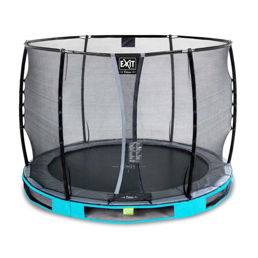 Trampolines EXIT Toys Ronde Trampolines | Exit Elegant Premium Inground Trampoline O305Cm Met Deluxe Veiligheidsnet - Blauw