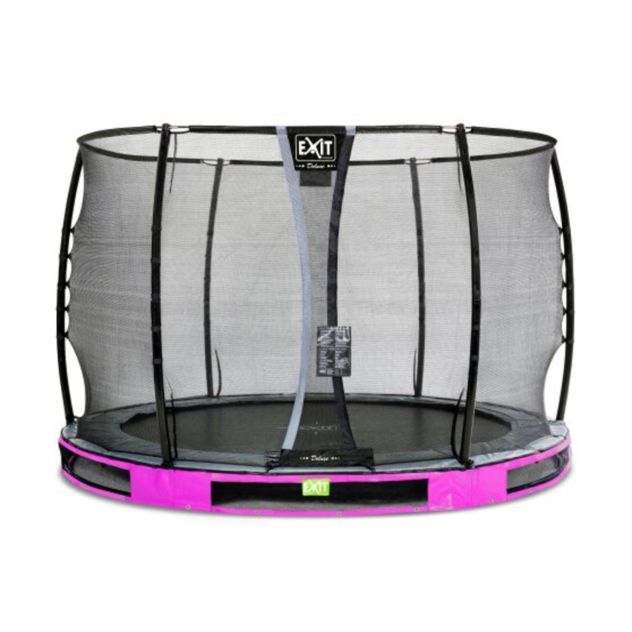 Trampolines EXIT Toys Ronde Trampolines | Exit Elegant Premium Inground Trampoline O305Cm Met Deluxe Veiligheidsnet - Paars