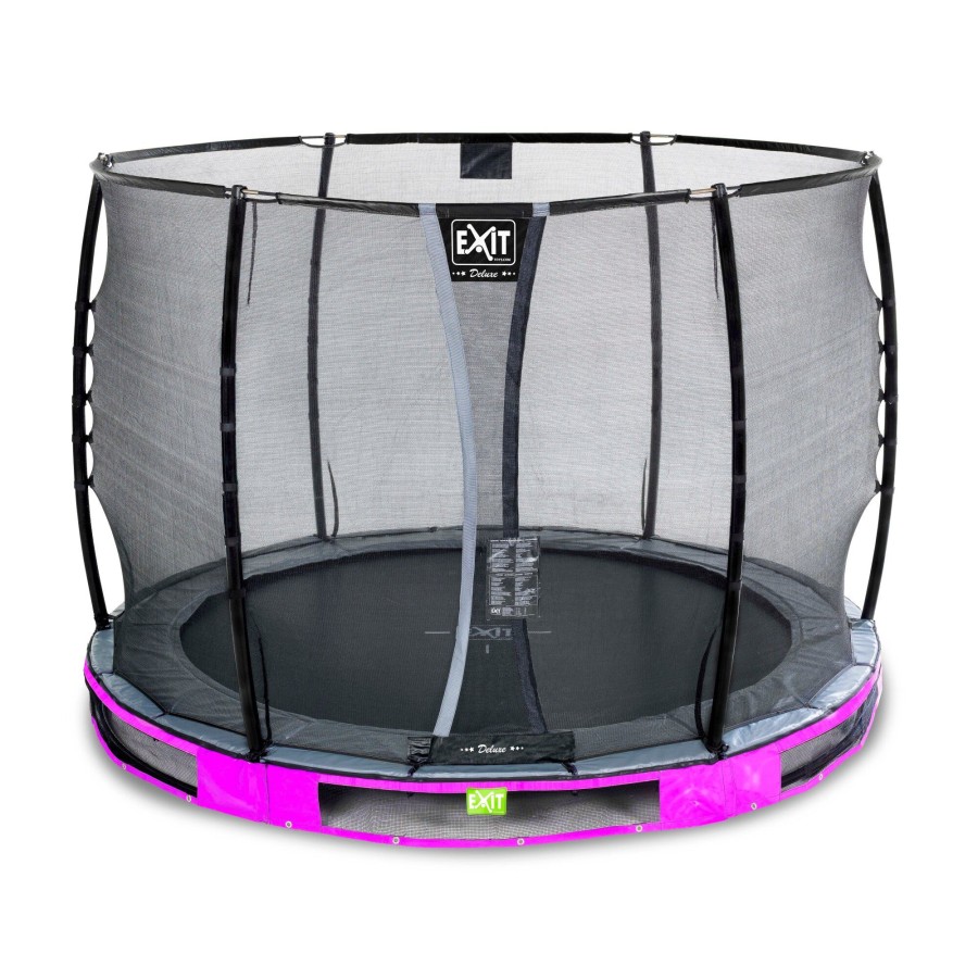 Trampolines EXIT Toys Ronde Trampolines | Exit Elegant Premium Inground Trampoline O305Cm Met Deluxe Veiligheidsnet - Paars