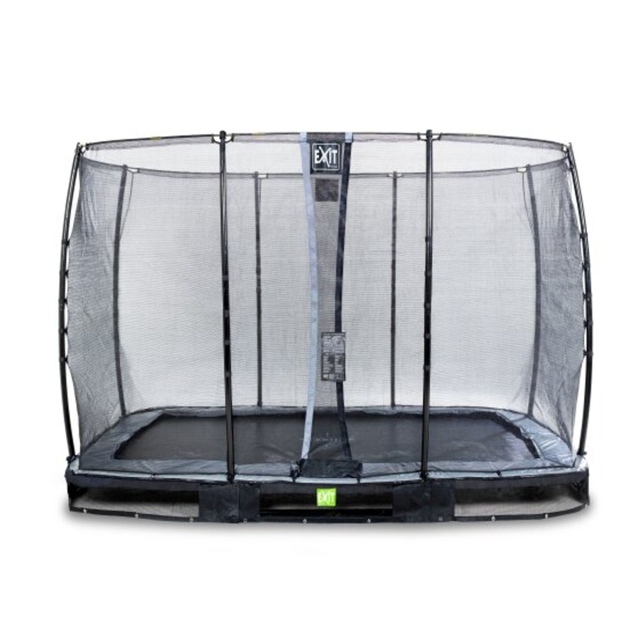 Trampolines EXIT Toys Rechthoekige Trampolines | Exit Elegant Inground Trampoline 214X366Cm Met Economy Veiligheidsnet - Zwart