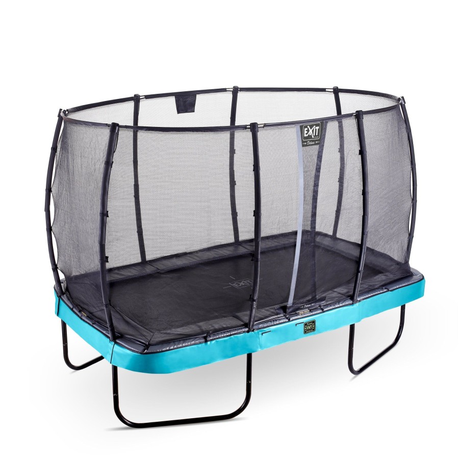 Trampolines EXIT Toys Rechthoekige Trampolines | Exit Elegant Premium Trampoline 244X427Cm Met Deluxe Veiligheidsnet - Blauw