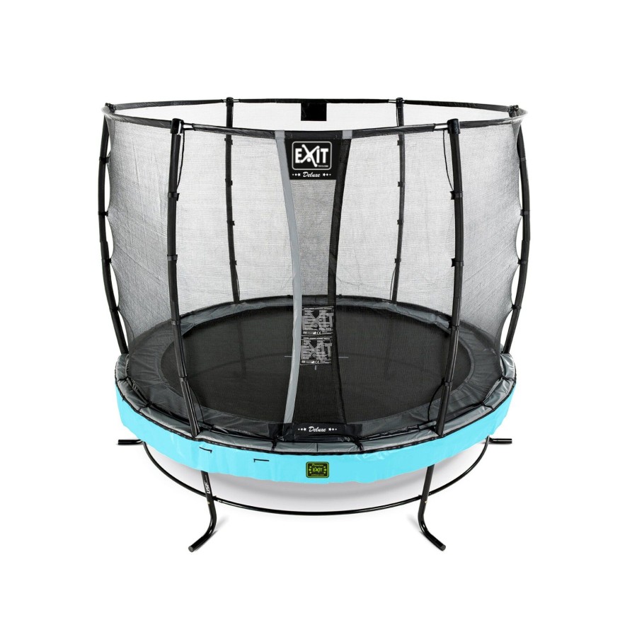 Trampolines EXIT Toys Ronde Trampolines | Exit Elegant Premium Trampoline O253Cm Met Deluxe Veiligheidsnet - Blauw