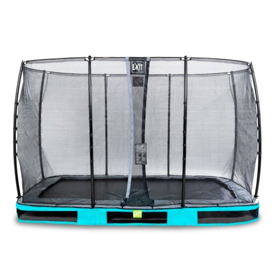 Trampolines EXIT Toys Rechthoekige Trampolines | Exit Elegant Inground Trampoline 244X427Cm Met Economy Veiligheidsnet - Blauw