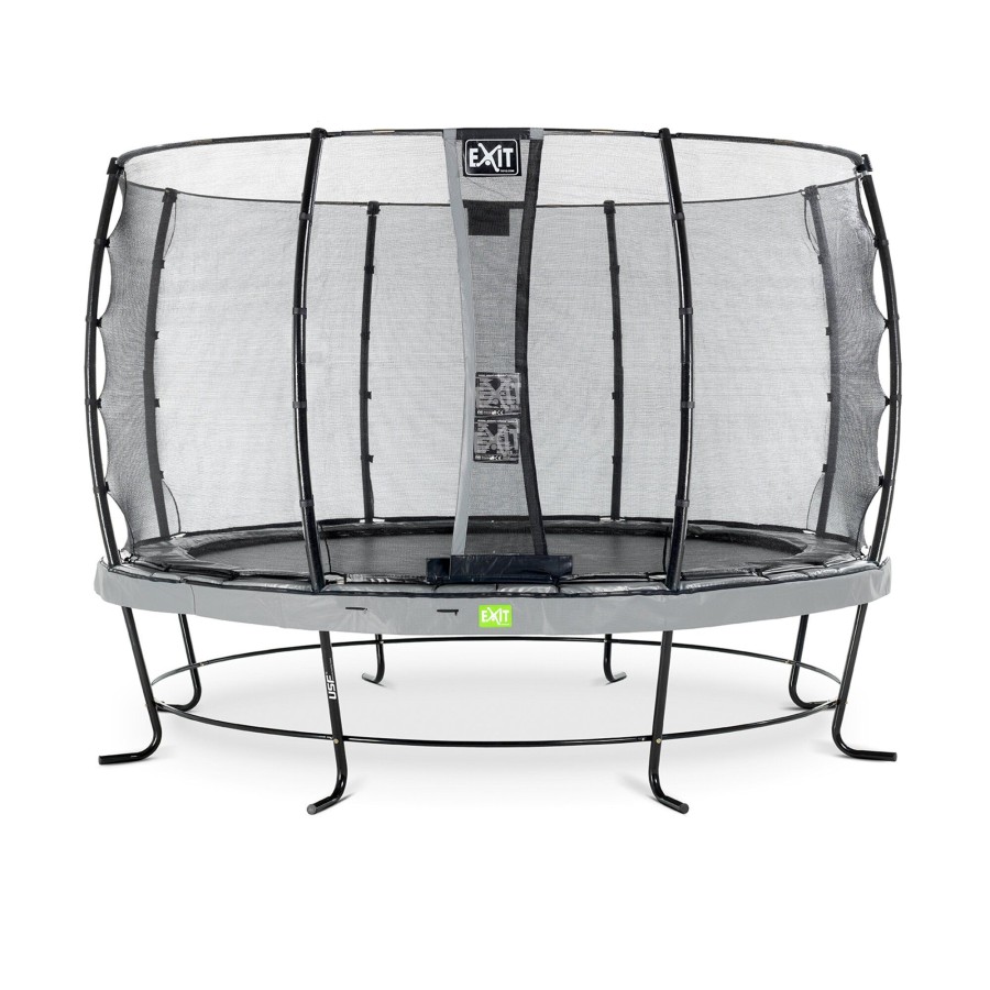 Trampolines EXIT Toys Ronde Trampolines | Exit Elegant Trampoline O366Cm Met Economy Veiligheidsnet - Grijs