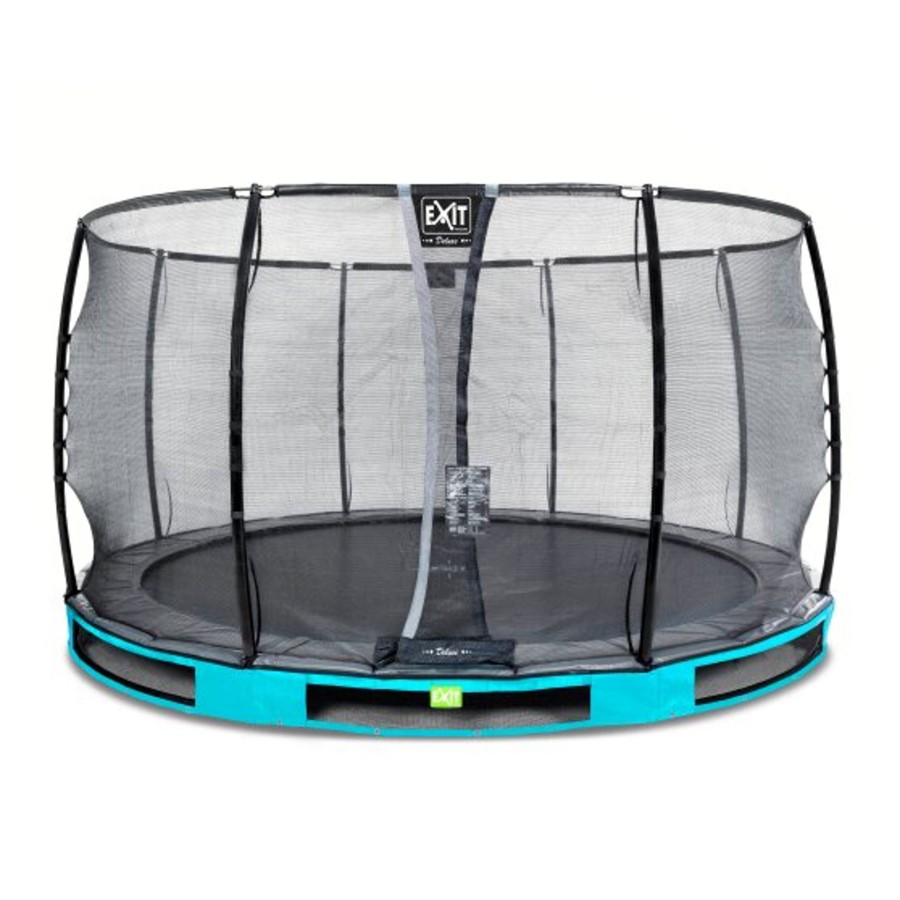 Trampolines EXIT Toys Ronde Trampolines | Exit Elegant Premium Inground Trampoline O366Cm Met Deluxe Veiligheidsnet - Blauw