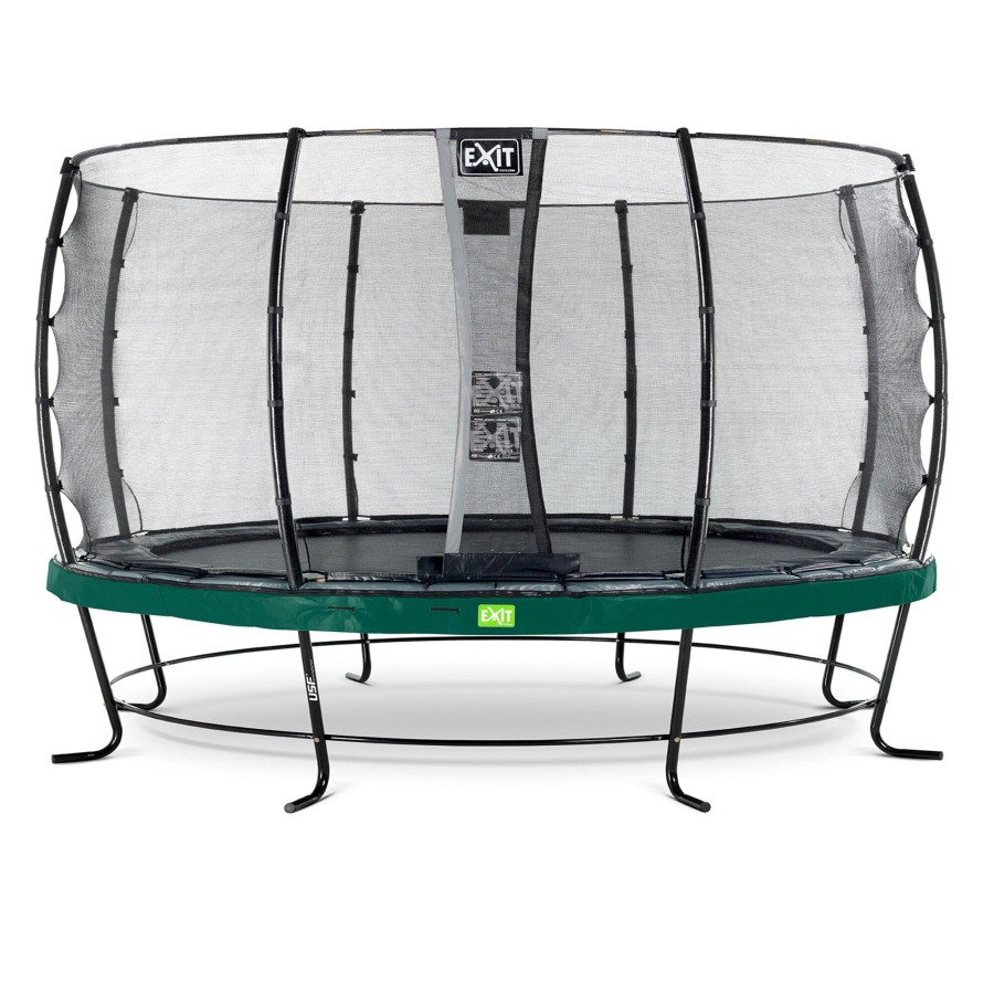 Trampolines EXIT Toys Ronde Trampolines | Exit Elegant Trampoline O427Cm Met Economy Veiligheidsnet - Groen