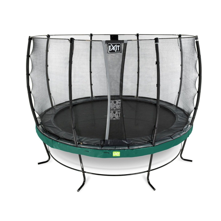 Trampolines EXIT Toys Ronde Trampolines | Exit Elegant Trampoline O427Cm Met Economy Veiligheidsnet - Groen