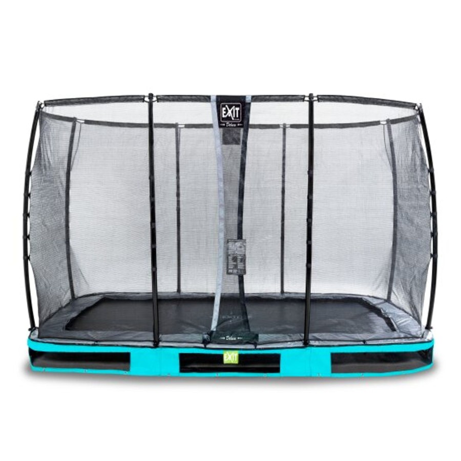 Trampolines EXIT Toys Rechthoekige Trampolines | Exit Elegant Premium Inground Trampoline 244X427Cm Met Deluxe Veiligheidsnet - Blauw