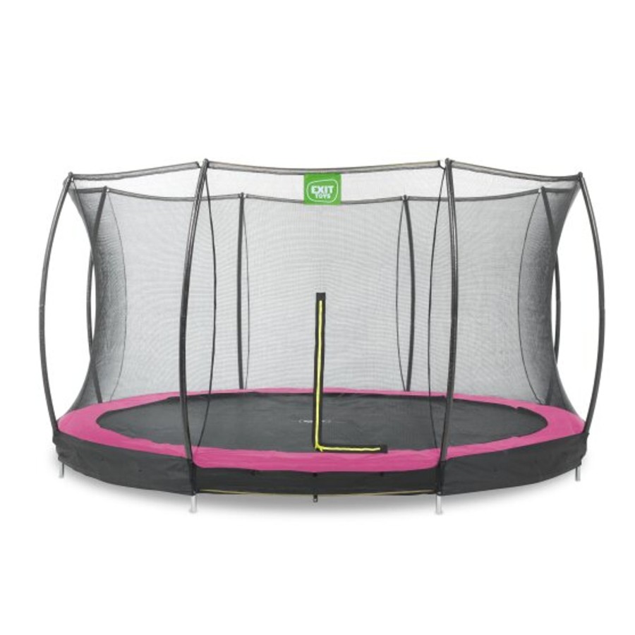 Trampolines EXIT Toys Ronde Trampolines | Exit Silhouette Inground Trampoline O366Cm Met Veiligheidsnet - Roze