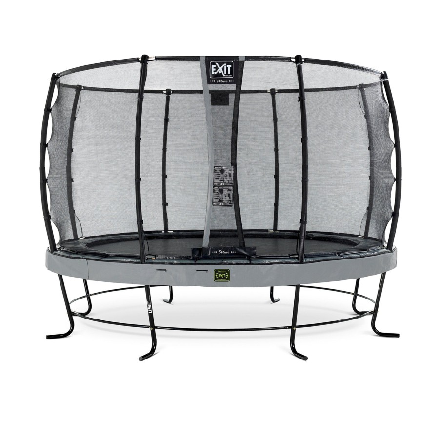 Trampolines EXIT Toys Ronde Trampolines | Exit Elegant Premium Trampoline O366Cm Met Deluxe Veiligheidsnet - Grijs