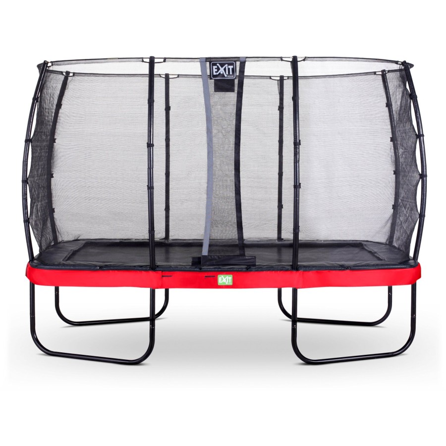 Trampolines EXIT Toys Rechthoekige Trampolines | Exit Elegant Trampoline 244X427Cm Met Economy Veiligheidsnet - Rood