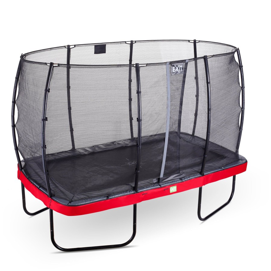 Trampolines EXIT Toys Rechthoekige Trampolines | Exit Elegant Trampoline 244X427Cm Met Economy Veiligheidsnet - Rood