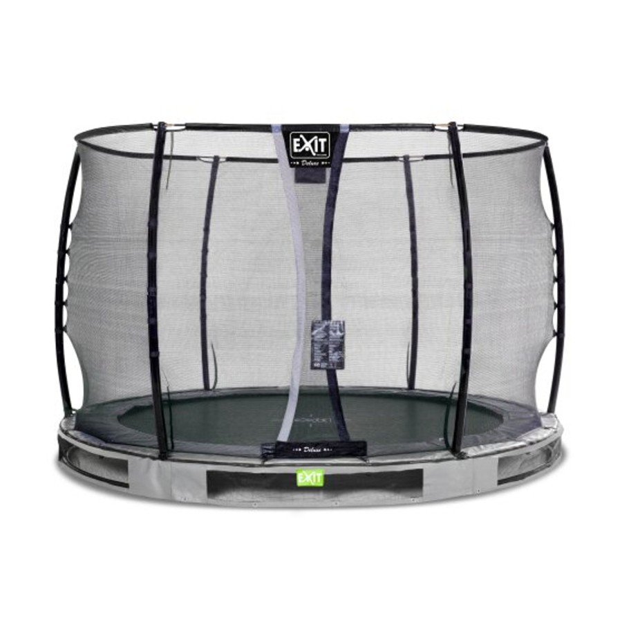 Trampolines EXIT Toys Ronde Trampolines | Exit Elegant Premium Inground Trampoline O305Cm Met Deluxe Veiligheidsnet - Grijs