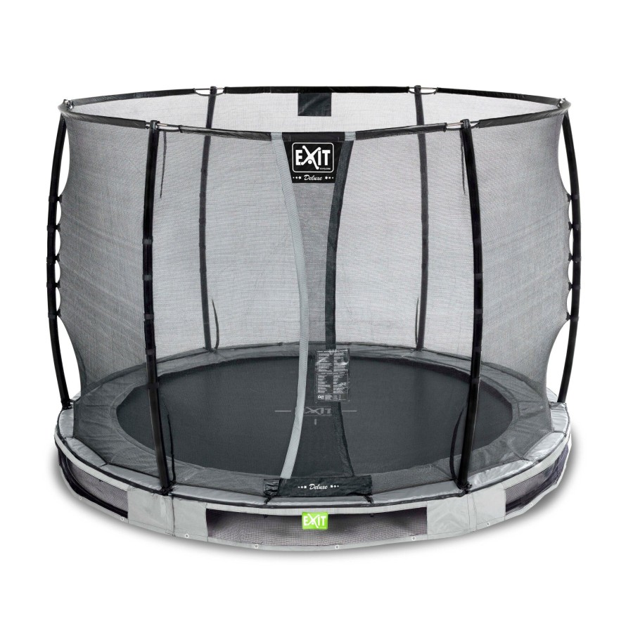 Trampolines EXIT Toys Ronde Trampolines | Exit Elegant Premium Inground Trampoline O305Cm Met Deluxe Veiligheidsnet - Grijs