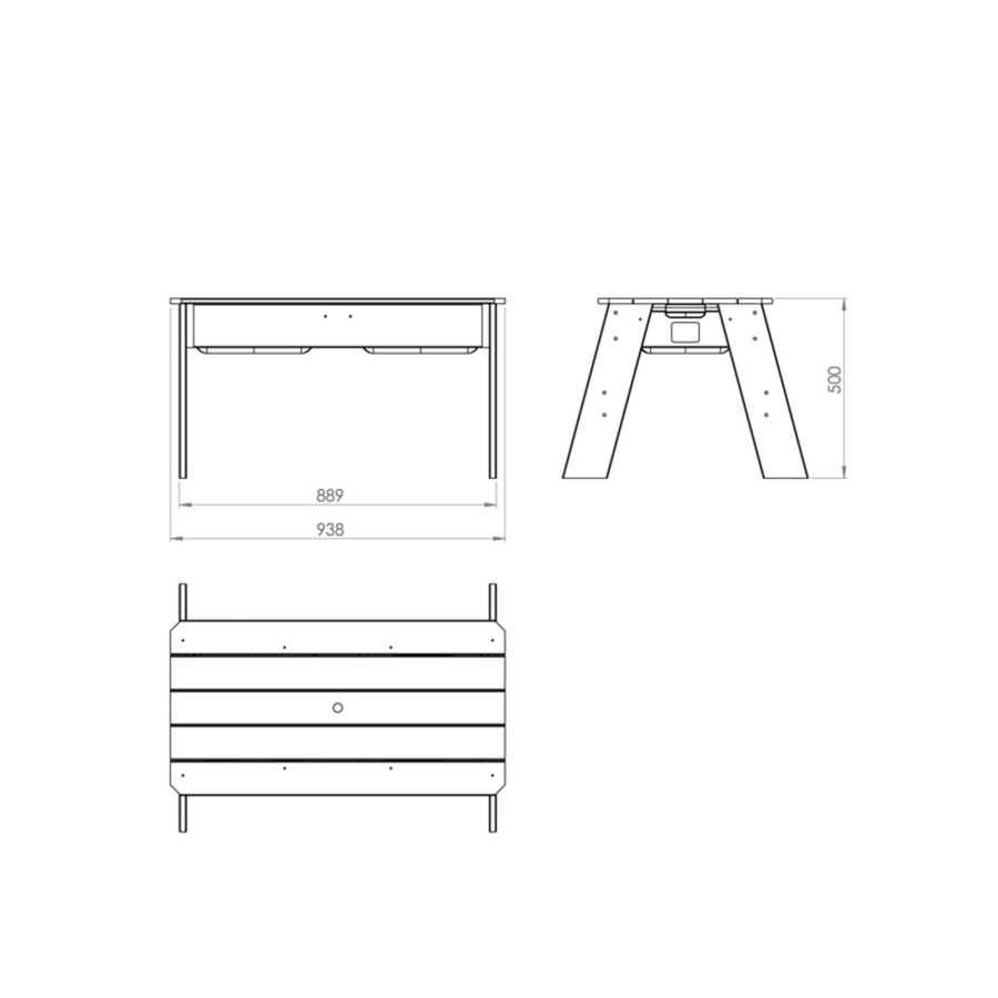 Zand- & Waterspeelgoed EXIT Toys | Exit Aksent Zand- En Watertafel Met Parasol En Tuingereedschap