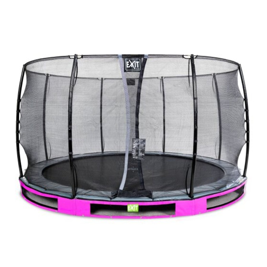 Trampolines EXIT Toys Ronde Trampolines | Exit Elegant Inground Trampoline O366Cm Met Economy Veiligheidsnet - Paars