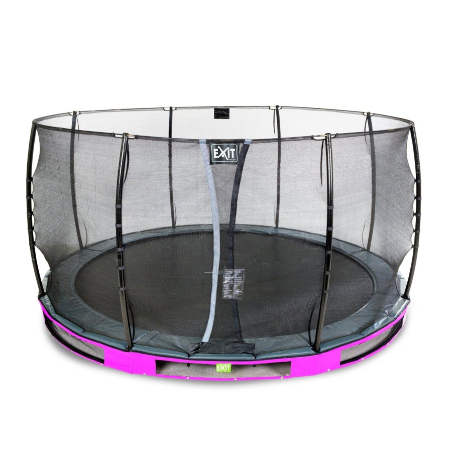 Trampolines EXIT Toys Ronde Trampolines | Exit Elegant Inground Trampoline O366Cm Met Economy Veiligheidsnet - Paars