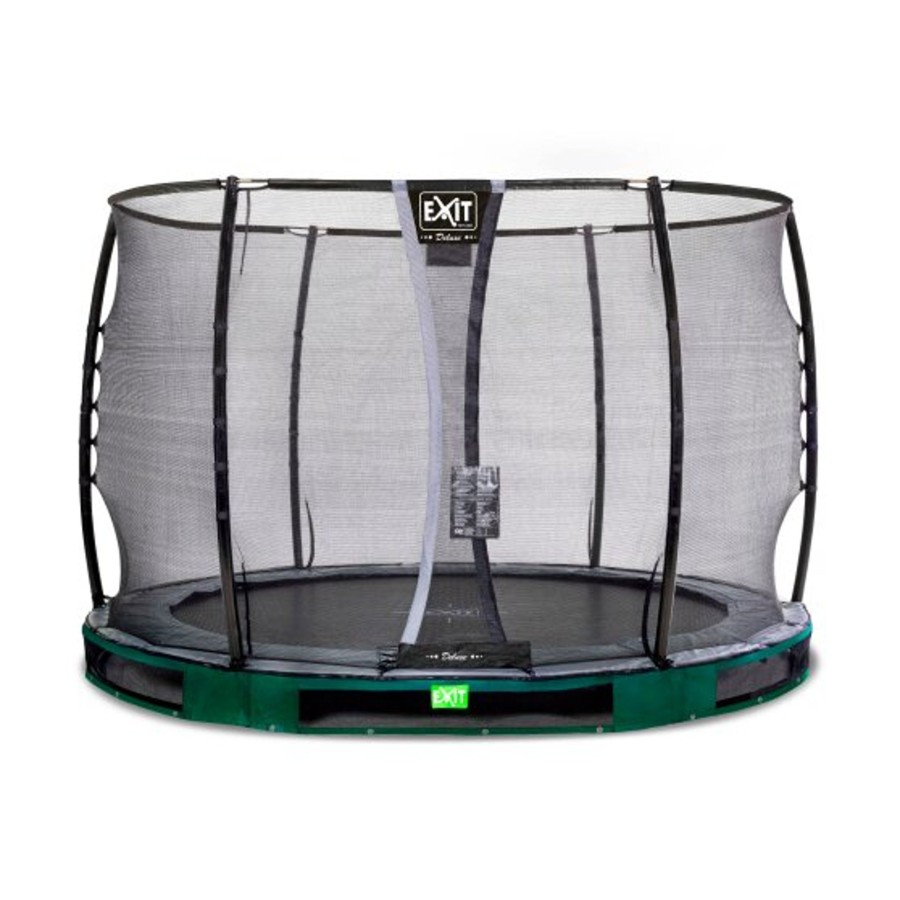 Trampolines EXIT Toys Ronde Trampolines | Exit Elegant Premium Inground Trampoline O305Cm Met Deluxe Veiligheidsnet - Groen