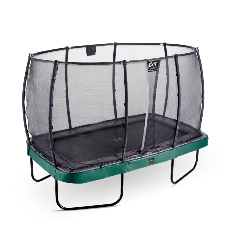 Trampolines EXIT Toys Rechthoekige Trampolines | Exit Elegant Premium Trampoline 214X366Cm Met Deluxe Veiligheidsnet - Groen