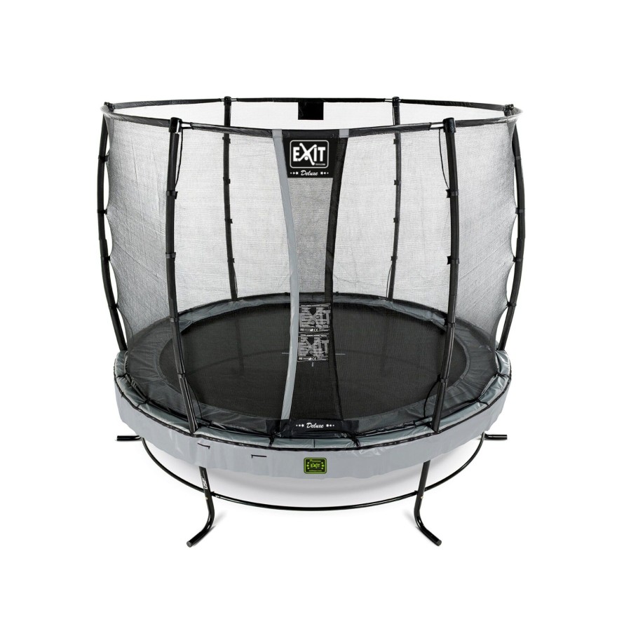 Trampolines EXIT Toys Ronde Trampolines | Exit Elegant Premium Trampoline O253Cm Met Deluxe Veiligheidsnet - Grijs