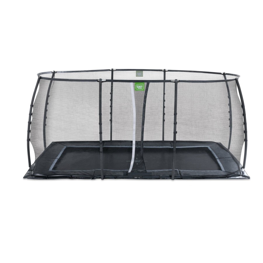 Trampolines EXIT Toys Rechthoekige Trampolines | Exit Dynamic Groundlevel Trampoline 275X458Cm Met Veiligheidsnet - Zwart