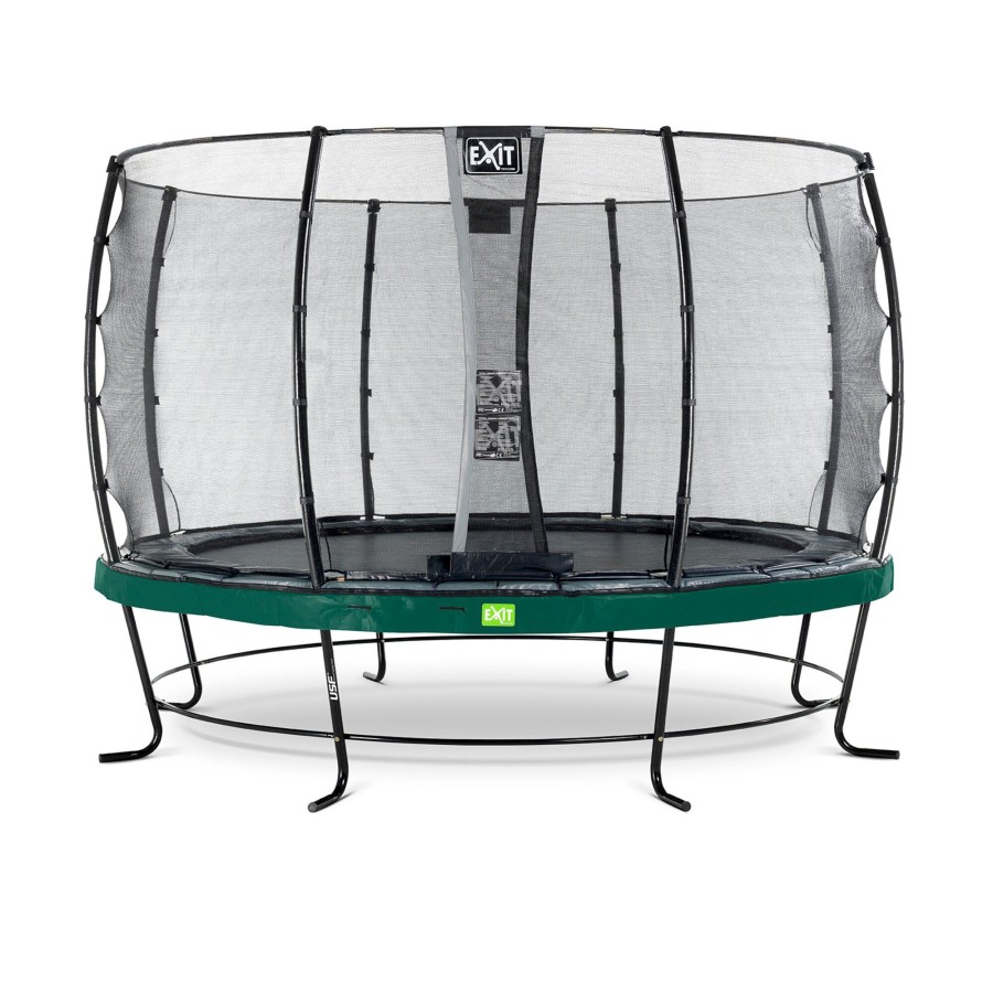 Trampolines EXIT Toys Ronde Trampolines | Exit Elegant Trampoline O366Cm Met Economy Veiligheidsnet - Groen