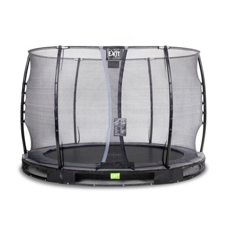 Trampolines EXIT Toys Ronde Trampolines | Exit Elegant Inground Trampoline O305Cm Met Economy Veiligheidsnet - Zwart