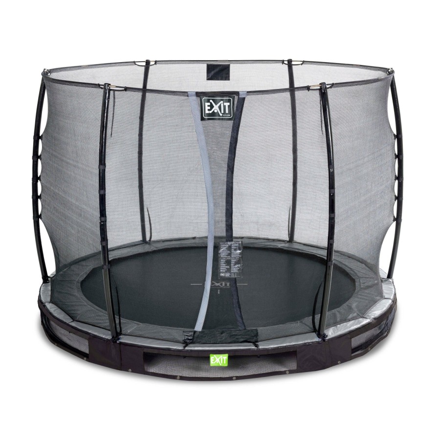 Trampolines EXIT Toys Ronde Trampolines | Exit Elegant Inground Trampoline O305Cm Met Economy Veiligheidsnet - Zwart