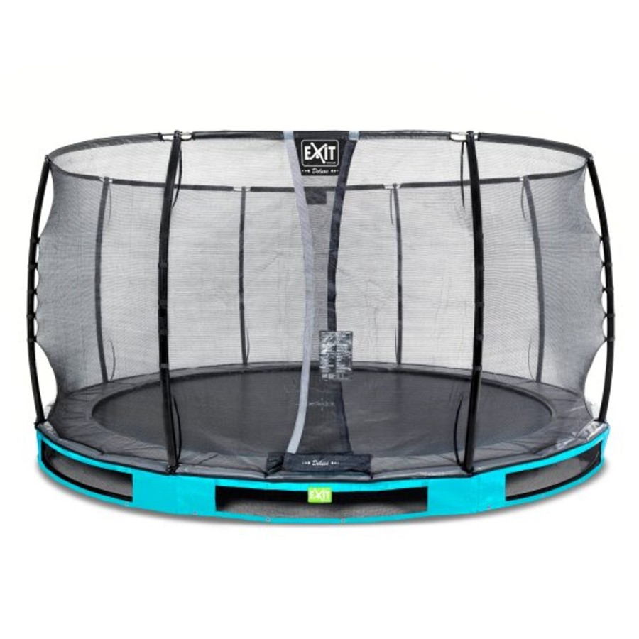 Trampolines EXIT Toys Ronde Trampolines | Exit Elegant Premium Inground Trampoline O427Cm Met Deluxe Veiligheidsnet - Blauw